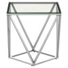 Allure Small Twist Chromed Metal and Clear Glass End Table 5502584