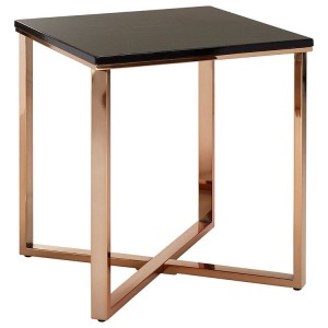 Allure Square Black Faux Marble and Metal End Table Allure Square Black Faux Marble and Metal End Table 5501384