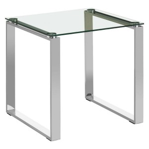 Allure Square Chromed Metal and Clear Glass End Table Allure Square Chromed Metal and Clear Glass End Table 5502539