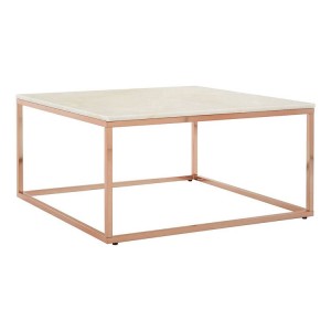 Allure Square Rose Gold and White Marble Coffee Table Allure Square Rose Gold and White Marble Coffee Table 5501441
