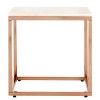 Allure Square White Marble and Rose Gold End Table 5501445