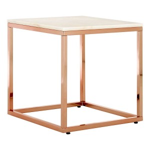 Allure Square White Marble and Rose Gold End Table Allure Square White Marble and Rose Gold End Table 5501445