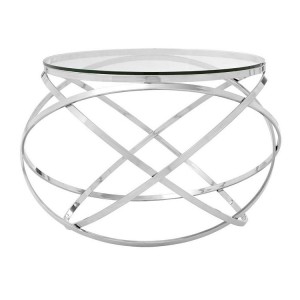 Allure Stainless Steel and Clear Glass End Table Allure Stainless Steel and Clear Glass End Table 5501376