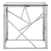 Allure Stainless Steel and Clear Glass Geometric End Table 5501415