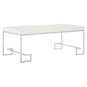 Allure White High Gloss and Chrome Metal Coffee Table Allure White High Gloss and Chrome Metal Coffee Table 5501365
