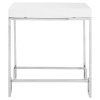 Allure White High Gloss and Chrome Metal Square End Table 5501367