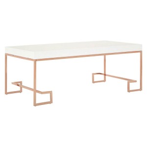 Allure White High Gloss and Rose Gold Metal Coffee Table Allure White High Gloss and Rose Gold Metal Coffee Table 5501364