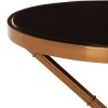 Alvaro Bamboo Inspired Rose Gold Finish Metal Base Side Table 5501729