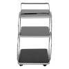 Alvaro Chrome Finish Metal and black Glass Drinks Serving Trolley 5501685