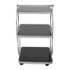 Alvaro Chrome Finish Metal and black Glass Drinks Serving Trolley 5501685