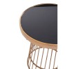 Alvaro Copper Finish Metal and Black Glass Round Side Table 5501728