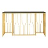 Alvaro Gold Finish Metal and Black Glass Hexagonal Console Table 5501718