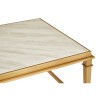 Alvaro Gold Finish Metal and White Marble Rectangular Coffee Table 5501714