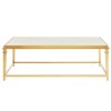 Alvaro Gold Finish Metal and White Marble Rectangular Coffee Table 5501714