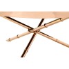 Alvaro Rose Gold Finish Metal and Black Glass 3 Leg Coffee Table 5501730