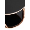 Alvaro Rose Gold Finish Metal and Black Glass Side Table 5501698