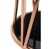 Alvaro Rose Gold Finish Metal and Black Glass Side Table 5501698