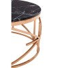 Alvaro Rose Gold Finish Metal and Black Marble Round Coffee Table 5501720