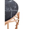 Alvaro Rose Gold Finish Metal and Black Marble Round Coffee Table 5501720