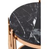 Alvaro Rose Gold Finish Metal and Black Marble Side Table 5501725