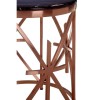 Alvaro Rose Gold Metal and Black Marble Round Side Table 5501719