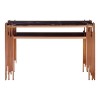 Alvaro Rose Gold Metal and Black Marble Top Glass Shelf Console Table 5501724