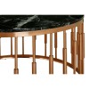 Alvaro Rose Gold Metal and Black Marble Top Round Coffee Table 5501722