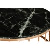 Alvaro Rose Gold Metal and Black Marble Top Round Coffee Table 5501722