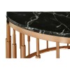 Alvaro Rose Gold Metal and Black Marble Top Round Coffee Table 5501722