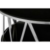 Alvaro Round Chrome Finish Metal and Black Glass Round Coffee Table 5501695