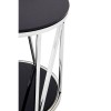 Alvaro Round Chrome Finish Metal and Black Glass Side Table 5501697