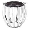 Alvaro Silver Finish Metal and Black Marble Side Table 5501727