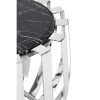 Alvaro Silver Finish Metal and Black Marble Side Table 5501727