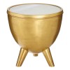 Crest Metal Furniture Brass Finish White Marble Top Side Table