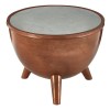 Crest Metal Furniture Copper Finish White Marble Top Side Table