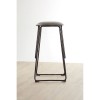 Dalston Vintage Dark Gunmetal Faux Leather and Metal Bar Stool Set of 4 5501214