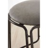 Dalston Vintage Dark Gunmetal Faux Leather and Metal Bar Stool Set of 4 5501214