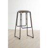 Dalston Vintage Dark Gunmetal Faux Leather and Metal Bar Stool Set of 4 5501214