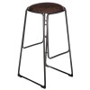 Dalston Vintage Mocha Soft Faux Leather and Metal Bar Stool Set of 4 5501213