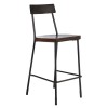 Dalston Vintage Walnut and Metal Furniture Bar Stool Pair 5501215