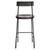 Dalston Vintage Walnut and Metal Furniture Bar Stool Pair 5501215