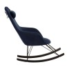 Kolding Blue Fabric and Metal Chair Rocking Chair with Headrest 5501201