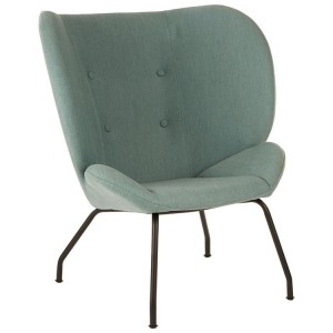 Kolding Green Fabric and Matte Black Metal Wing Back Chair Kolding Green Fabric and Matte Black Metal Wing Back Chair 5502667