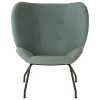 Kolding Green Fabric and Matte Black Metal Wing Back Chair 5502667