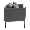 Kolding Grey Fabric and Black Metal 2 Seater Sofa