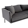 Kolding Grey Fabric and Black Metal 2 Seater Sofa