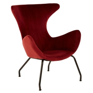 Kolding Red Fabric and Black Metal Wing Back Chair Kolding Red Fabric and Black Metal Wing Back Chair 5502668