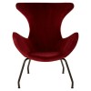 Kolding Red Fabric and Black Metal Wing Back Chair 5502668