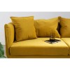 Kolding Yellow Fabric and Black Metal 2 Seater Sofa