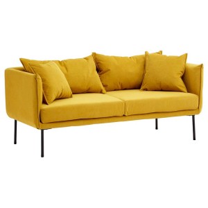 Kolding Yellow Fabric and Black Metal 2 Seater Sofa Kolding Yellow Fabric and Black Metal 2 Seater Sofa